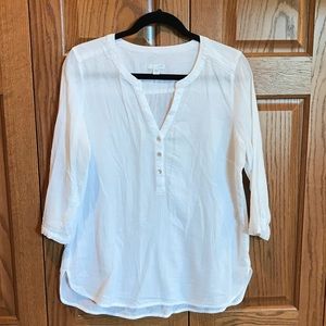 J. Jill white 3/4 sleeve top
